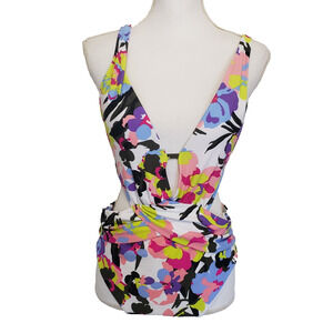 Bar III Womens SIZE M Paradise Garden Monokini One-Piece Swimsuit Multicolor